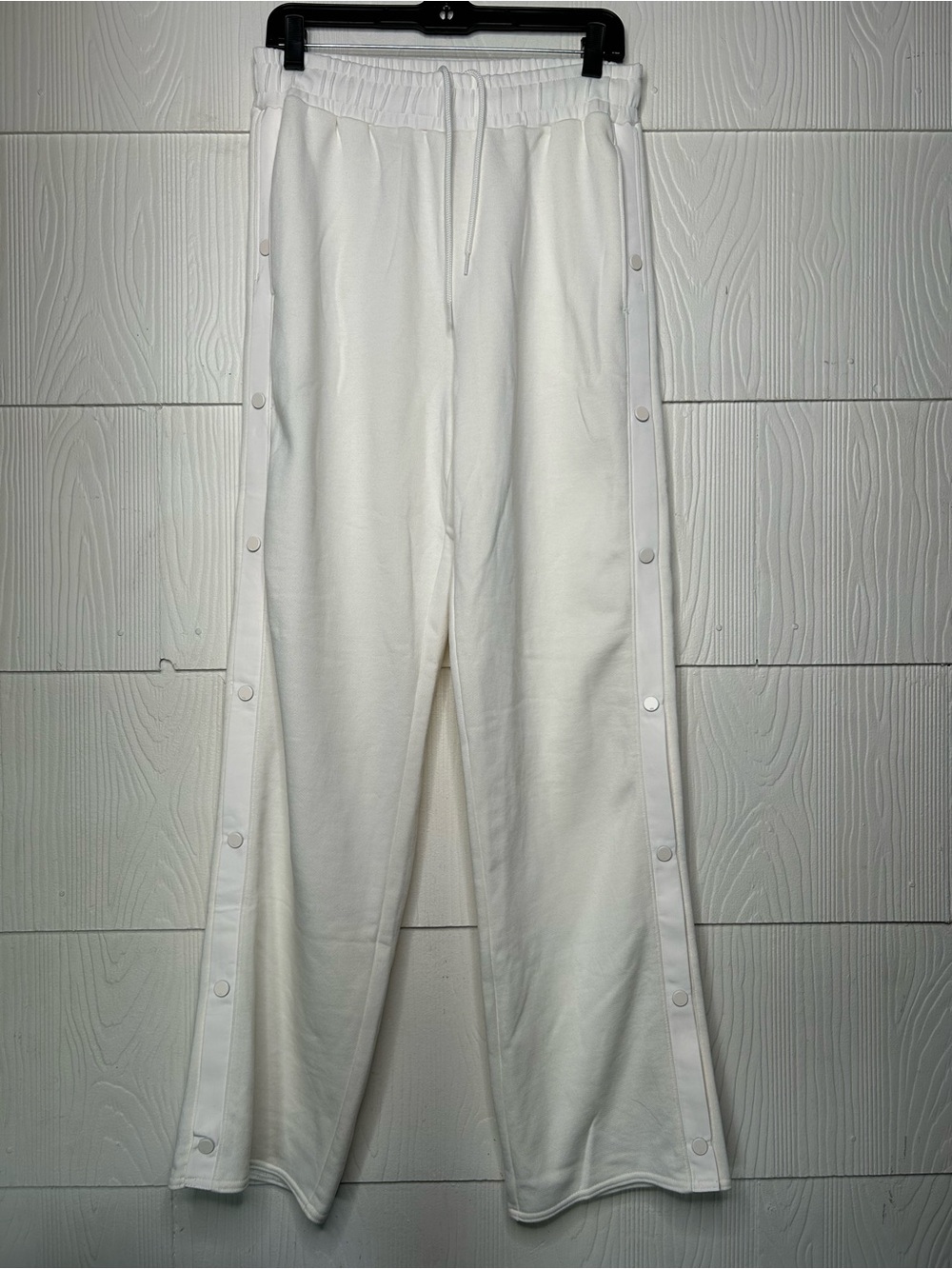 ALO Yoga Ivory Snap-Button Side Track Pants